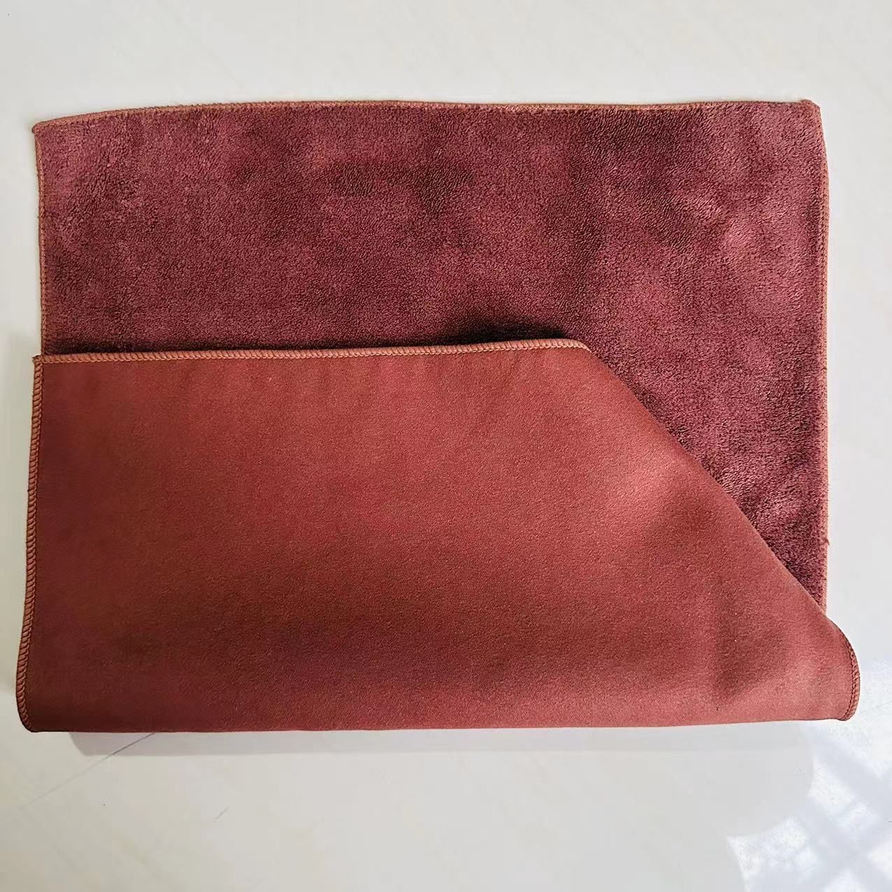 0194 Тряпочка для стекол микрофибра/замш коричневая 30*40 500 gsm 4870252391425