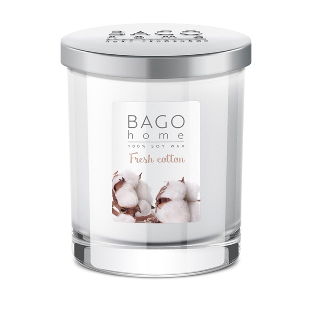 BAGO HOME Свеча в стекле 132 гр Свежий хлопок 4630030290131