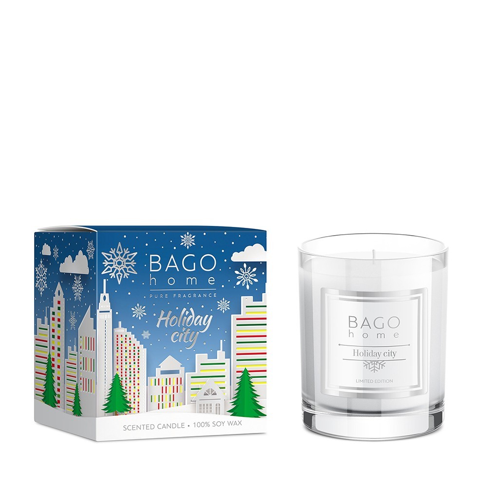 BAGO HOME НГ Праздничный город свеча стекл. 132 г 4630030298489